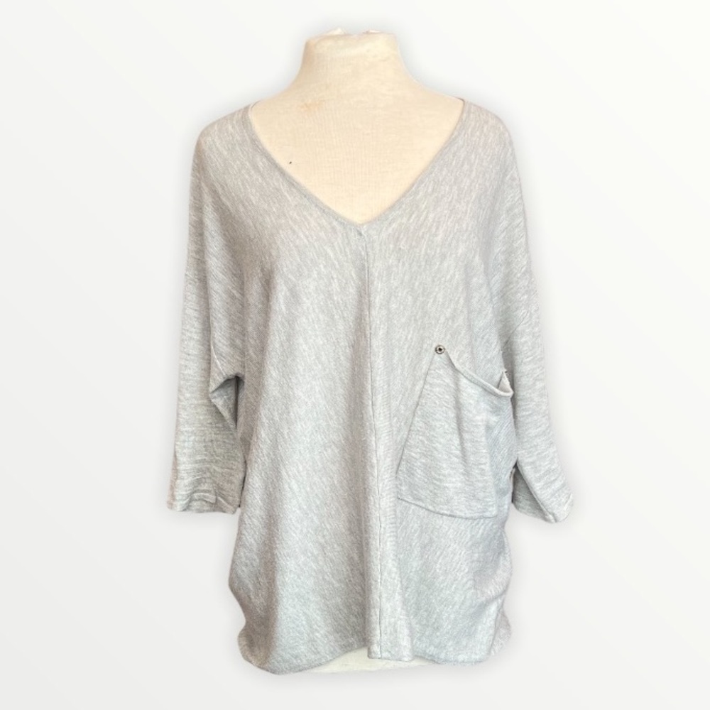 Kerisma Knit One Pocket Dolman Top Grey
